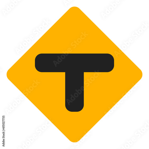 T junction icon in flat style, use for website mobile app presentation