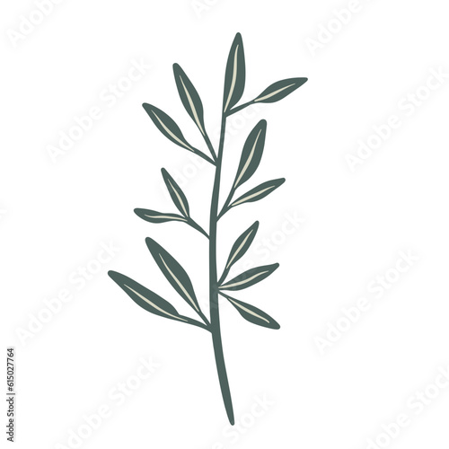  Hand-draw leaves in gouache digital illustration style