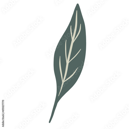  Hand-draw leaves in gouache digital illustration style