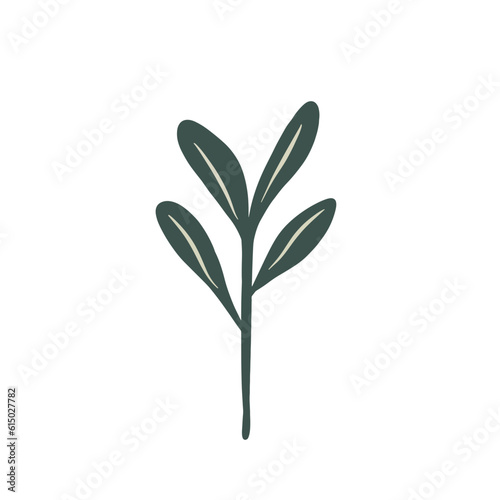  Hand-draw leaves in gouache digital illustration style