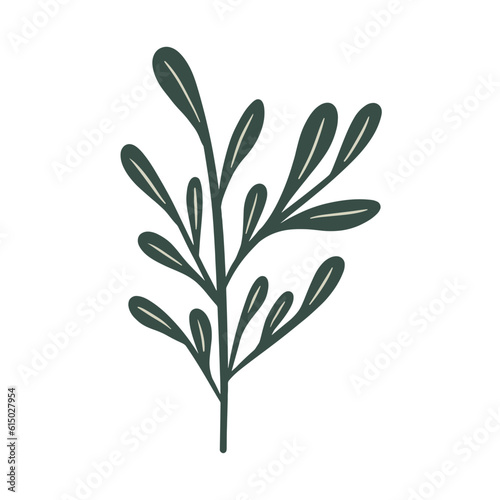  Hand-draw leaves in gouache digital illustration style