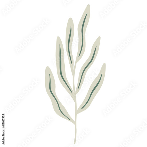  Hand-draw leaves in gouache digital illustration style
