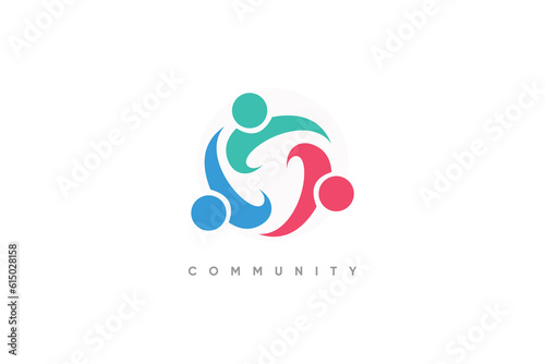 Community logo design for team with modern idea concept