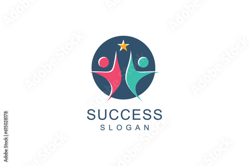 Community logo design for team with modern idea concept