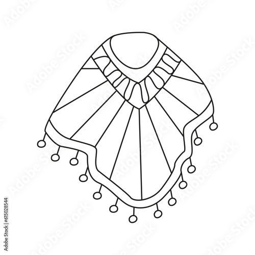 vector illustration of poncho in doodle style