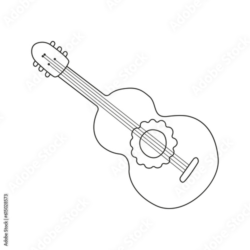 vector illustration of a guitar in doodle style.