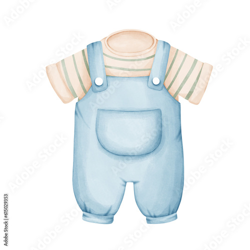 Baby boy cloth watercolor
