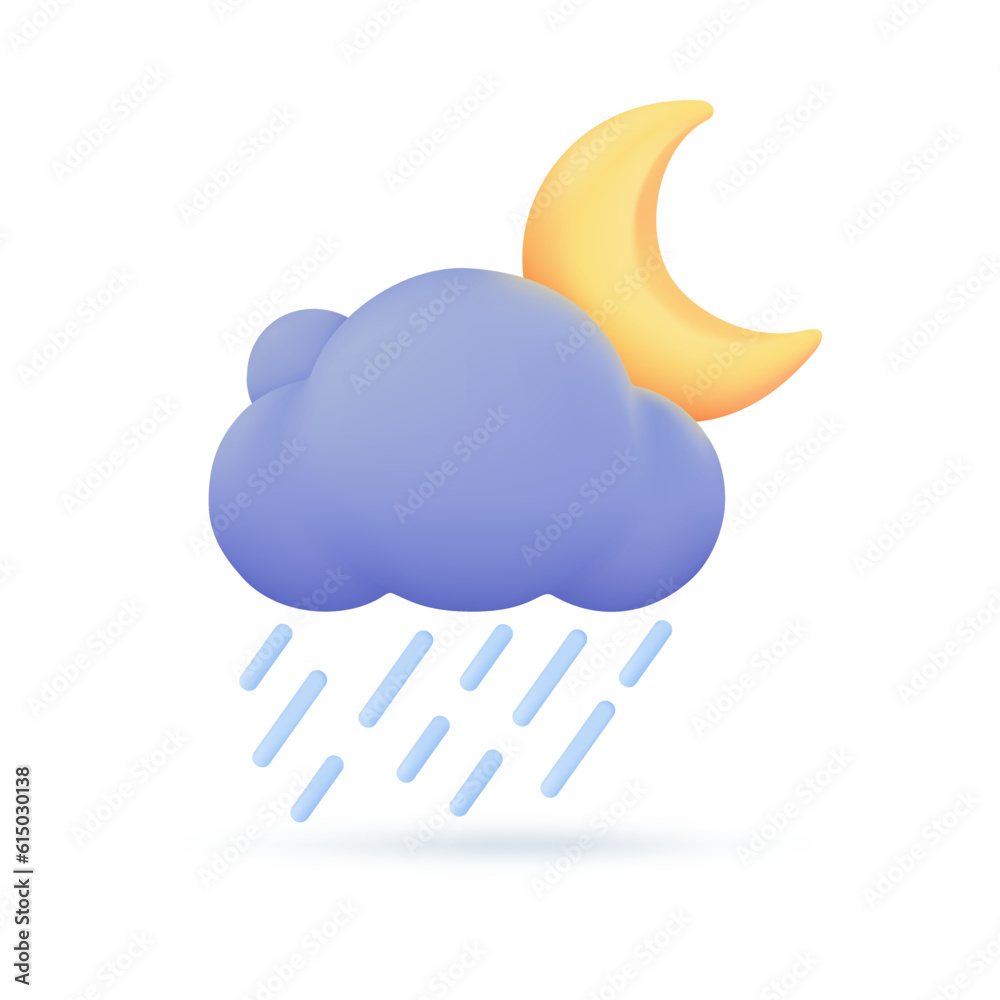 3D weather forecast icons Black cloud with thunder from a rainstorm. 3d illustration 3D weather forecast icons Black cloud with thunder from a rainstorm. 3d illustration