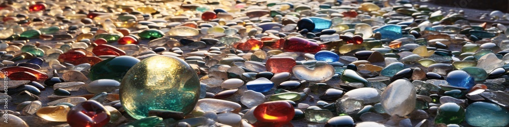 illustration, many pieces of glass are scattered on the ground, website header, ai generative illustration, many pieces of glass are scattered on the ground, website header, ai generative
