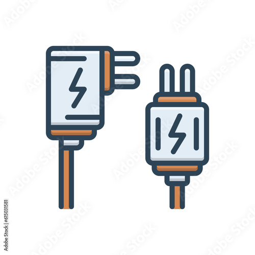 Color illustration icon for adapters 