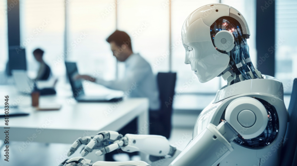 Robots working with the human in the office Robots working with the human in the office