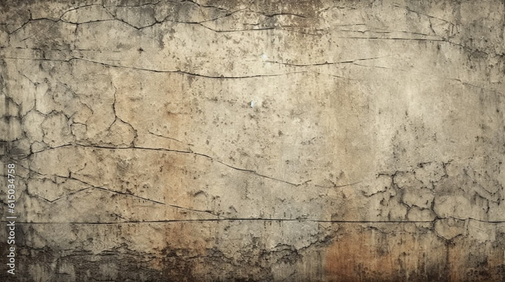 texture of an old concrete wall covered with cracks and dirty spots. Generative Ai. 
