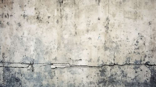 old concrete wall cracked with dirt and mold. Generative Ai. 