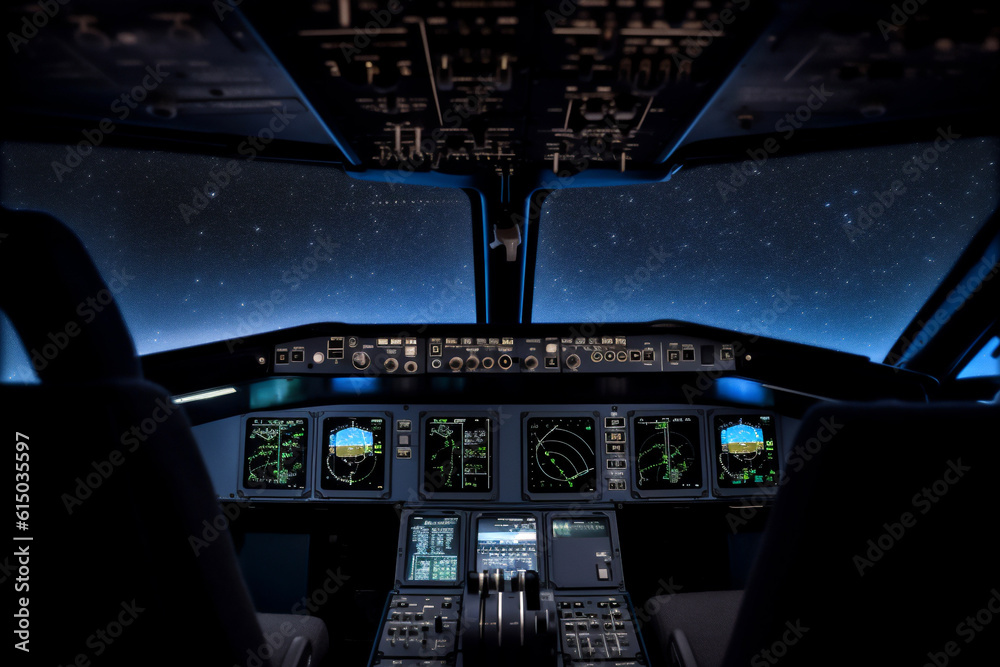 Cockpit aviation control panel digital display instruments of an ...