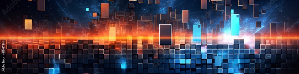 illustration, abstract technology background, website header, ai generative.