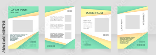 Green environment blank brochure layout design. Modern project. Vertical poster template set with empty copy space for text. Premade corporate reports collection. Editable flyer paper pages