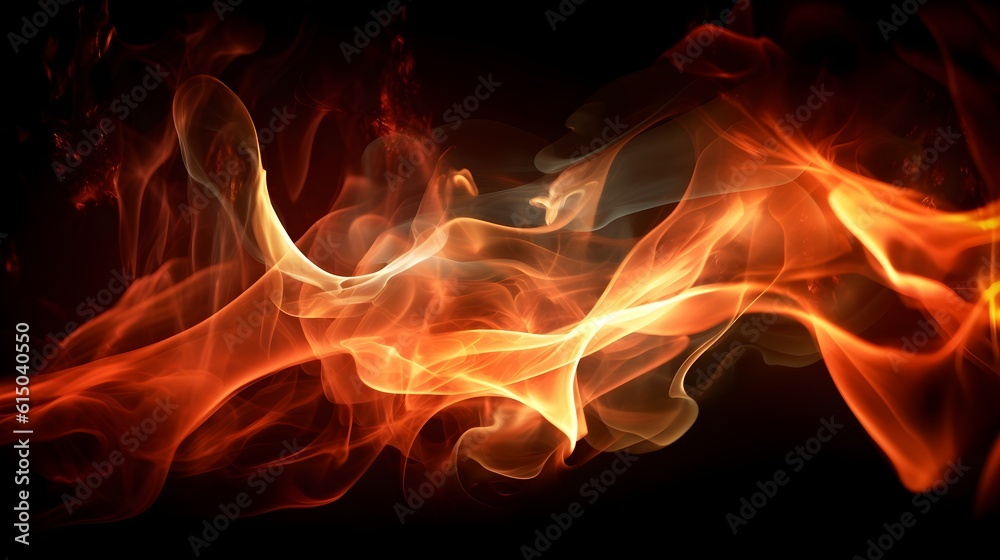 Fire flames background. Generative AI