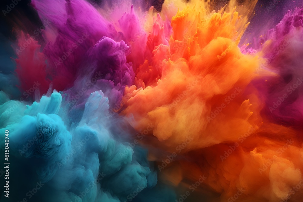 A splash of colorful colors. Generative AI