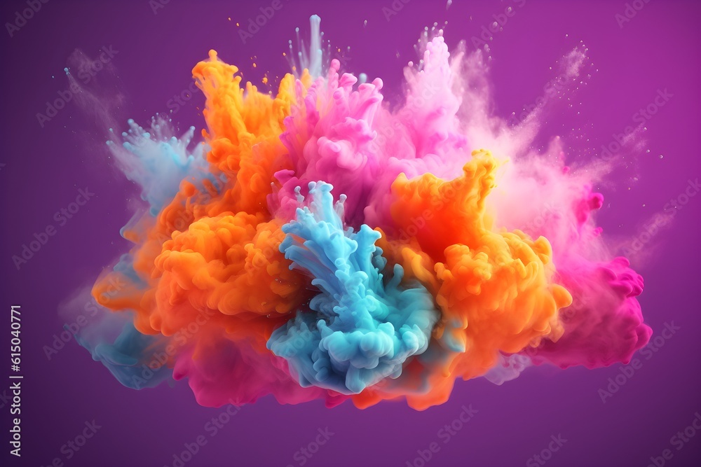 Colorful splashes. Generative AI