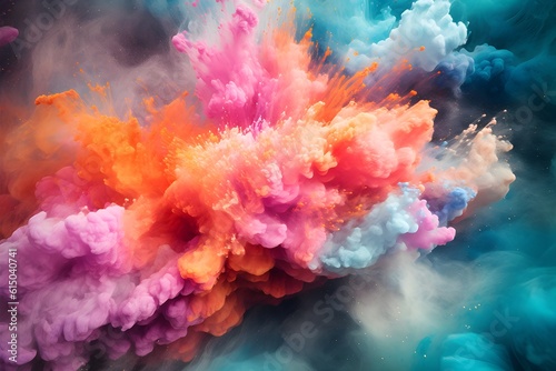 Splashes of colorful oil. Generative AI