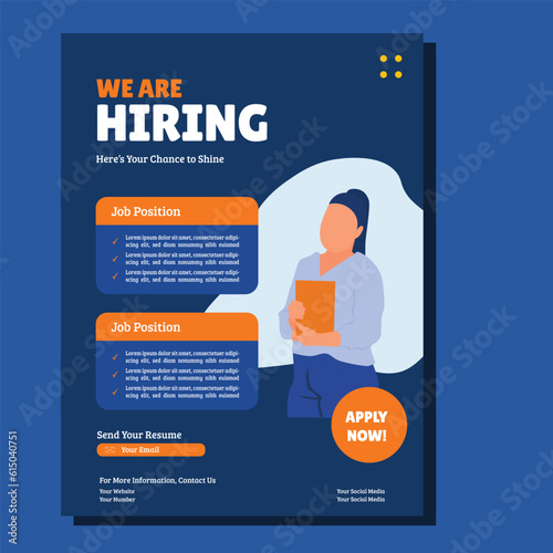 We are hiring flyer design template bundle. Hiring employee poster leaflet design bundle template