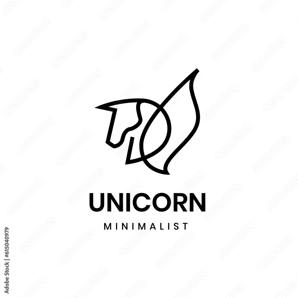 Minimalist modern unicorn logo design Minimalist modern unicorn logo design