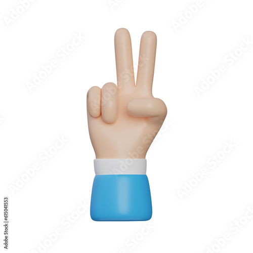 peace hand gesture 3d