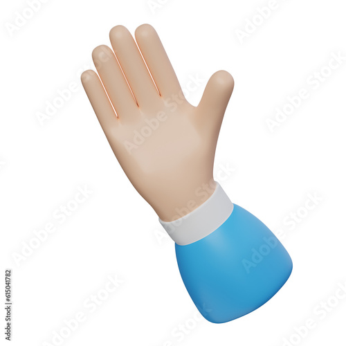 waving hand gesture 3d