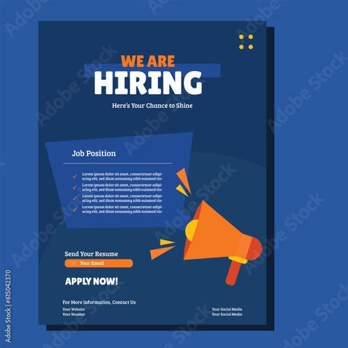 We are hiring flyer design template bundle. Hiring employee poster leaflet design bundle template