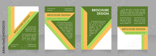 Organic food business blank brochure layout design. Organic farming. Vertical poster template set with empty copy space for text. Premade corporate reports collection. Editable flyer paper pages