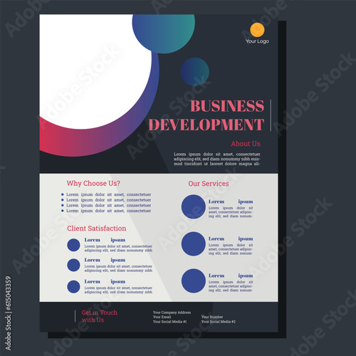 Corporate Business Flyer poster pamphlet brochure cover design layout background, two colors
scheme, vector template in A4 size - Vector