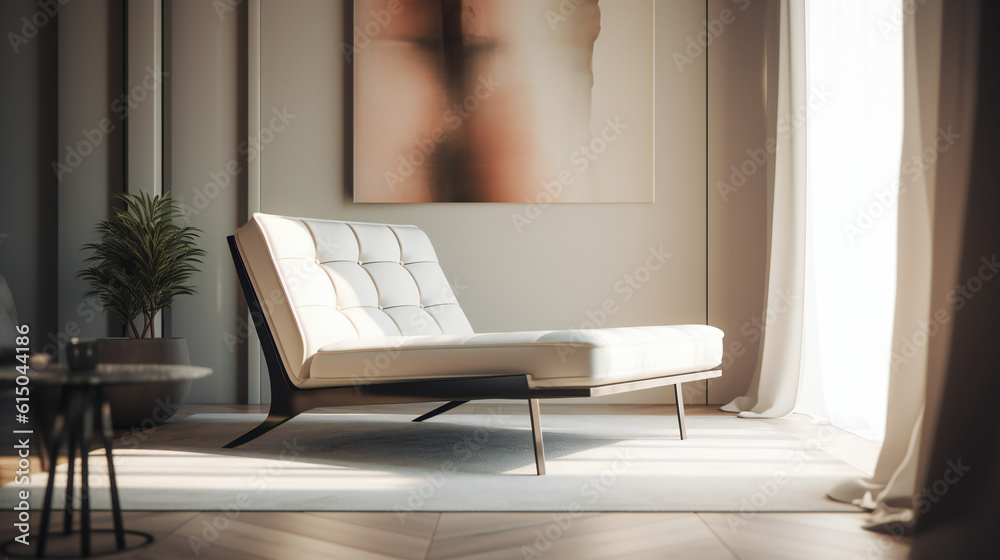 Stylish Interior with an Abstract Mockup Frame Poster, Modern interior design, 3D render, 3D illustration Stylish Interior with an Abstract Mockup Frame Poster, Modern interior design, 3D render, 3D illustration