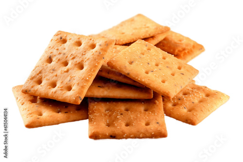 Isolated Crackers on Transparent Background, AI