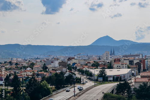 Panorama view of Clermont-Ferrand and Volcano Puy de Dome photo