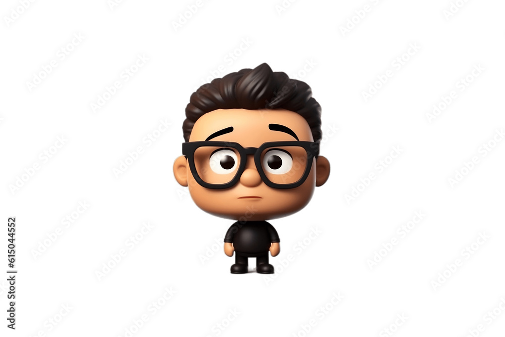 Emoji Man with Glasses on Transparent Background, AI
