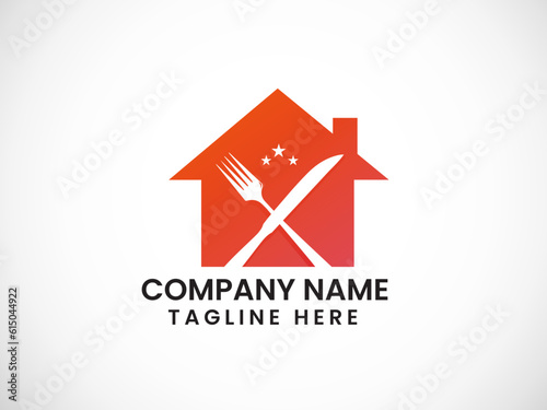 Home chef logo design. house cooking. Home logo. restaurant. Cook. Food. Creative. Real estate. Finance