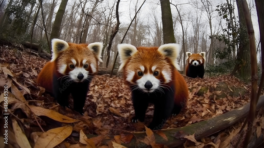 Red pandas in nature. Generative AI Red pandas in nature. Generative AI