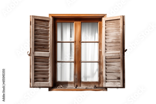 Wooden Window: Transparent Isolated Frame , AI