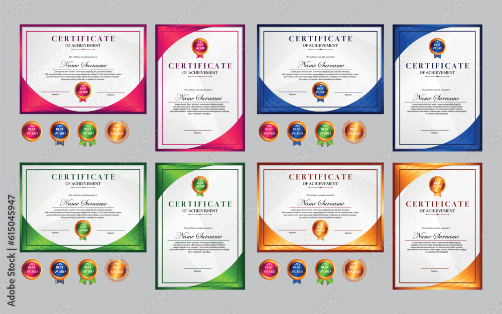 modern simple certificate collection vector