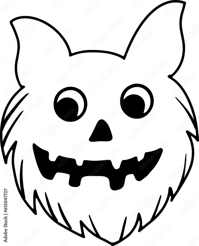 Fototapeta premium doodles halloween elements ghost ghost pumpkin vector illustration