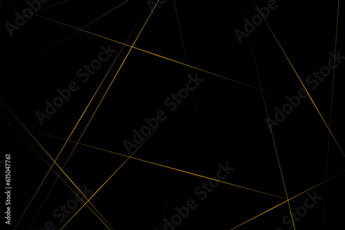 Abstract black with gold lines, triangles background modern design. Vector il...