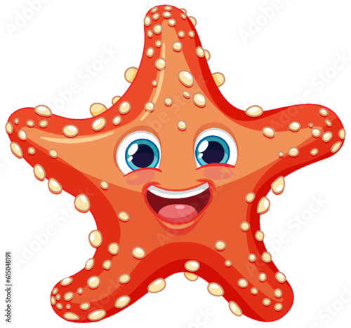 Cute starfish cartoon character