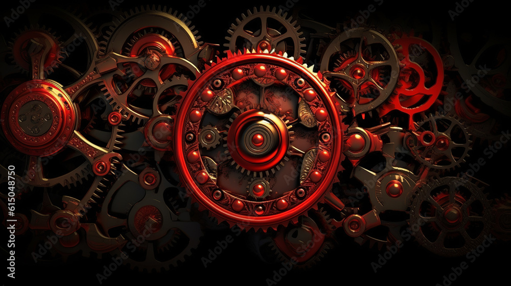 clock background, generative, ai, red clock background, generative, ai, red