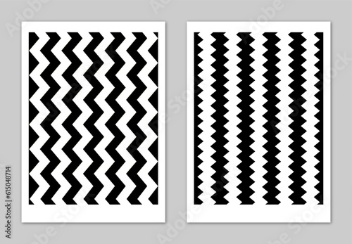 Set of black and white posters with simple geometric patterns. Abstract Wall Art.