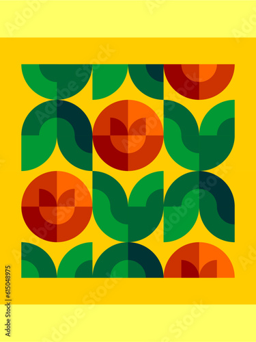 unique pattern illustration of vector flower in yellow background