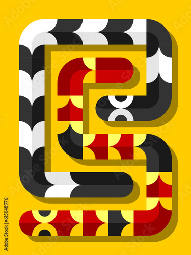 unique illustration of vector snake in yellow background