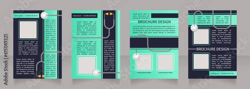 Diabetes therapy guideline blank brochure layout design. Vertical poster template set with empty copy space for text. Premade corporate reports collection. Editable flyer paper pages