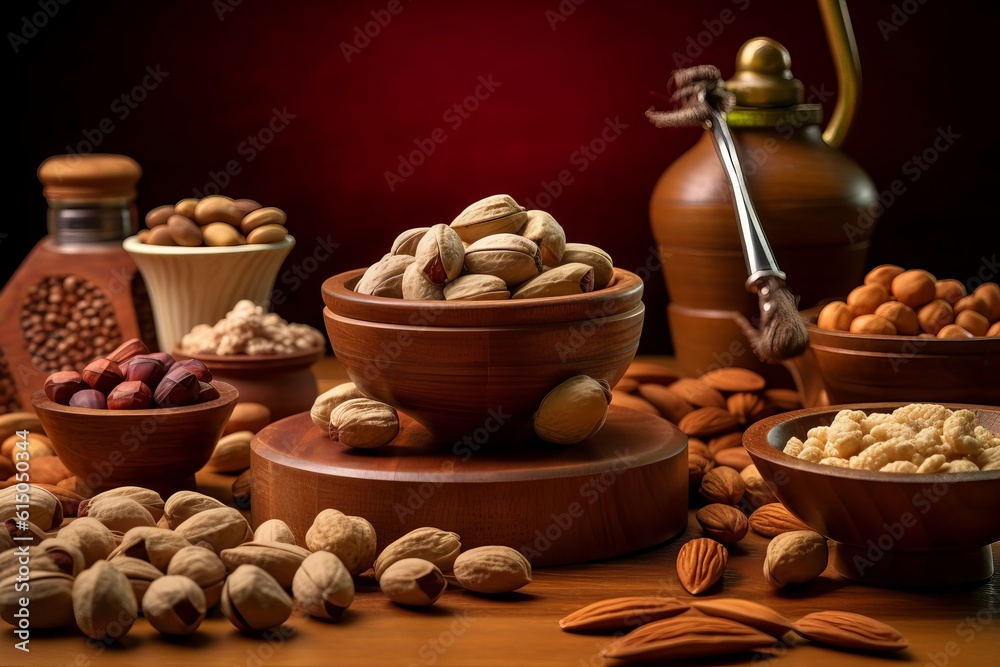 Fototapeta premium nuts and dried fruits