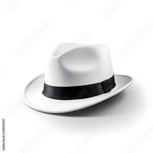 Obraz na plátně isolated black and white fedora hat.