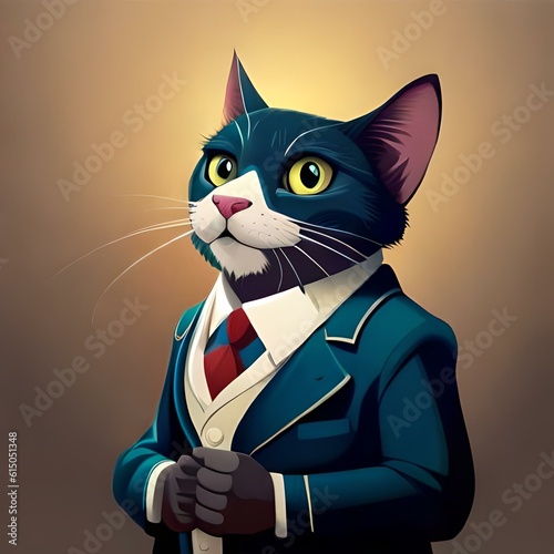 Dapper cat in a suit